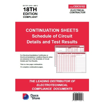 Continuation Sheets (BS 7671: 2018+A2:2022)